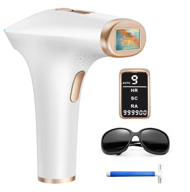 Épilateur Laser 999,900 Flashs avec 9 Niveaux, IPL Hair Removal Laser 3 Fonctions [HR/SC/RA] pour Femme et Homme, Maillot, Corps, Aisselles